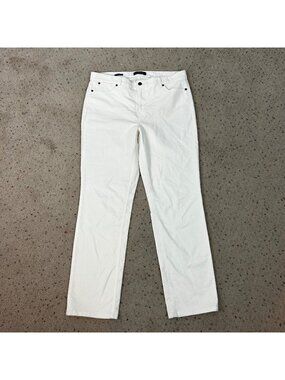 Talbots Straight Leg Ivory Corduroy Pants Five Pocket Classic Size 10 Women's